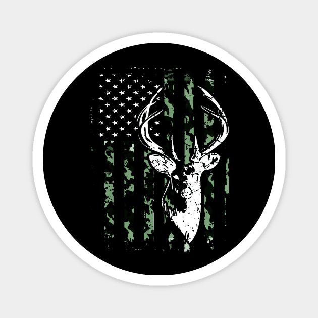 Camouflage American Flag Deer Hunting Magnet by Kiwistore